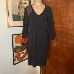 Lauren Ralph Lauren Brown Knit Midi Dress